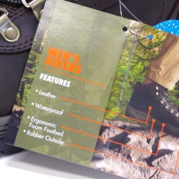Ozark Trail Free Edge Hiker Boots Leather Waterproof Ergonomic Footbed Men 7 NIB main image 8